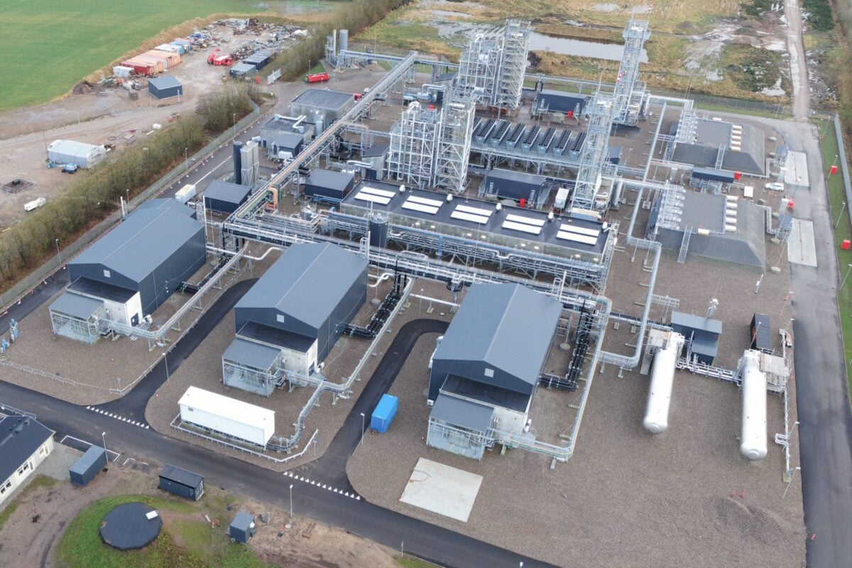 Drone picture of Kassø e-methanol facility in Denmark