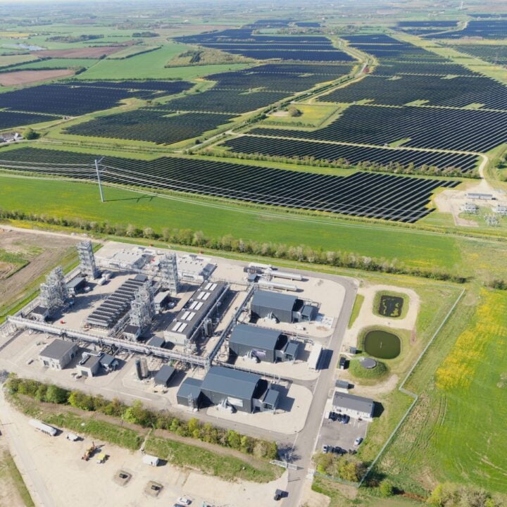Drone picture of Kassø E-methanol Facility and solar park