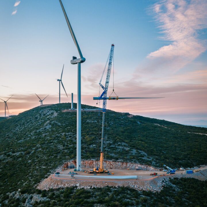Construction of Tsoukes Sarres wind park in Greece